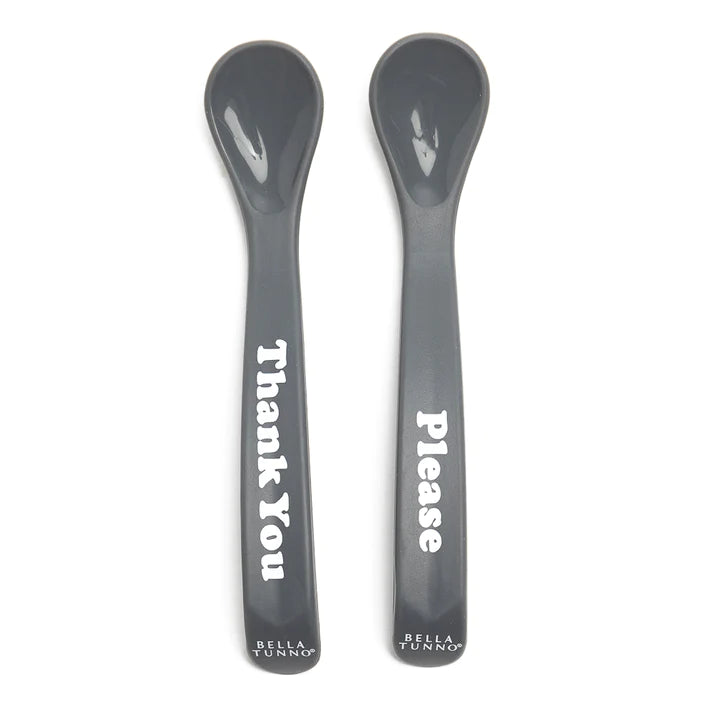 Bella Tunno Spoon Set "Please Thank you" Grey