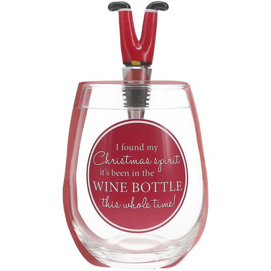 Wine Glass Gift Set  - Christmas Spirit